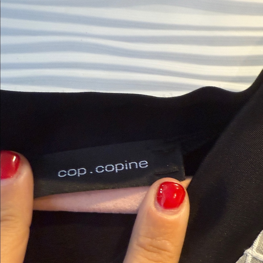 Cop.Copine Irma Black and White High Low Dress sz 42 us 10 - Picture 2 of 9